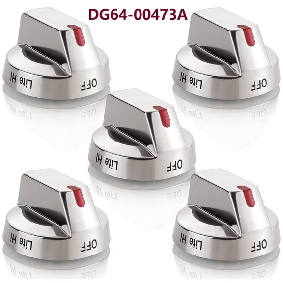 5 Pcs Gas Stove Burner Control Knob DG64-00473A Fit for Samsung Range Oven