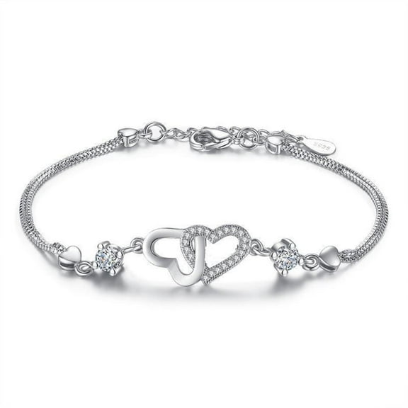 I Love You Bracelet with Cubic Zirconia