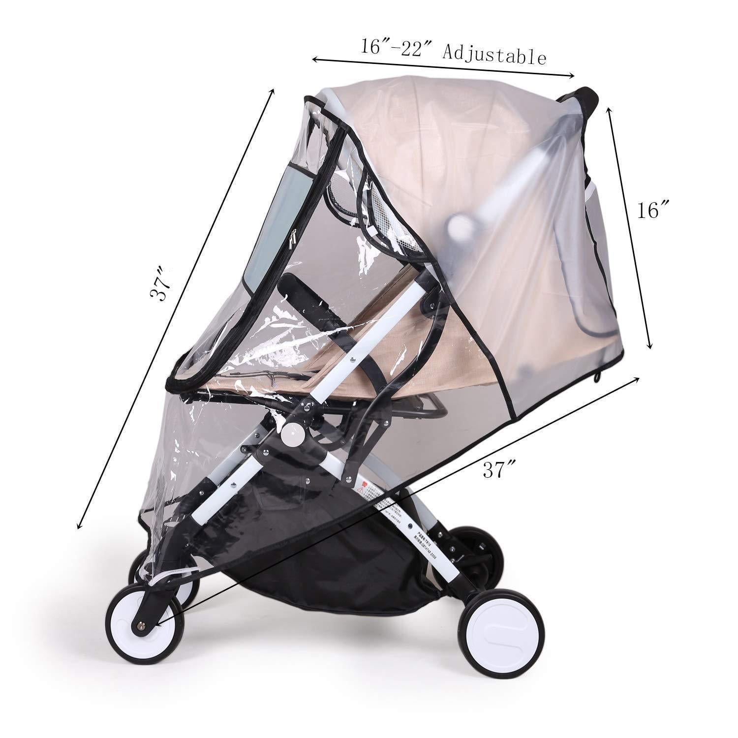 Stroller Rain Cover Universal Dust Cover for Baby Carrier Waterproof Stroller Weather Shield Cover,Food Grade EVA Shade No Odor Snow Wind Protection Baby Travel Accessory LLUFO 