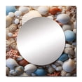 thumbnail image 2 of Designart "Beach Photo Seashell composition II" Animals Beige Large Square Mirror - Square Bedroom Mirror Printed Wall Decor - Coastal Square Printed Wall Mirror Art, 2 of 5