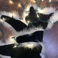 thumbnail image 4 of Alfombra navideña con diseño de gato frito, con luces, divertida alfombra navideña con luces de cadena, Hugfreedom (negra), 4 of 7