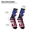 thumbnail image 2 of Zufioo USA Eagle with Spread Wings Print Children's Mid-tube Socks, Contrast Color High Elastic Sports Socks - Sweat-absorbent, Warm, Suitable for Children Aged 6-10, 2 of 5