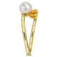 thumbnail image 4 of Everly Women's Cultured Freshwater Pearl and 3/8ct TGW Citrine Yellow Silver Open Ring, 4 of 9