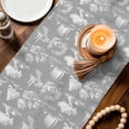 thumbnail image 3 of Farmhouse Country Table Runner 72 Inches, Grey Vintage Trees Rustic French Garden Bed Runner Dresser Scarves Tabletop for Indoor Outdoor Parties/Ceremony/Banquet, 14" x 72", 3 of 9