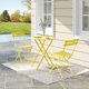 thumbnail image 2 of Juego de Bistro Exterior 3 Piezas - Mesa y 2 Sillas Plegables - Estructura de Acero Premium - Color Amarillo - Ideal para Balcón/Jardín (1 Set), 2 of 11