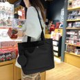 thumbnail image 4 of Bolso de mano con bolsillos con cremallera, bolso de lona para mujer, bolso de hombro, bolso informal grande, artículos esenciales diarios con monedero adicional, 4 of 7