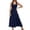Navy, variant on Wdgfv Women's Elegant Maxi Flowy Boho Tiered Beach Dress with Square Neck and Pockets