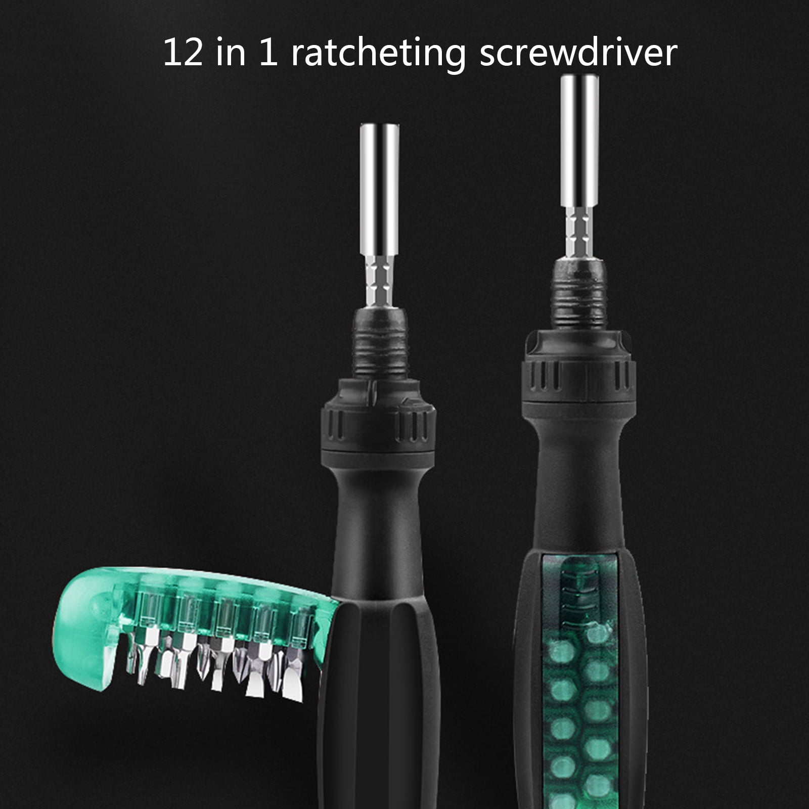 Yokua 11 in 1 Screwdriver Set 180° Angle Adjustable Racheting Screwdriver with Bits