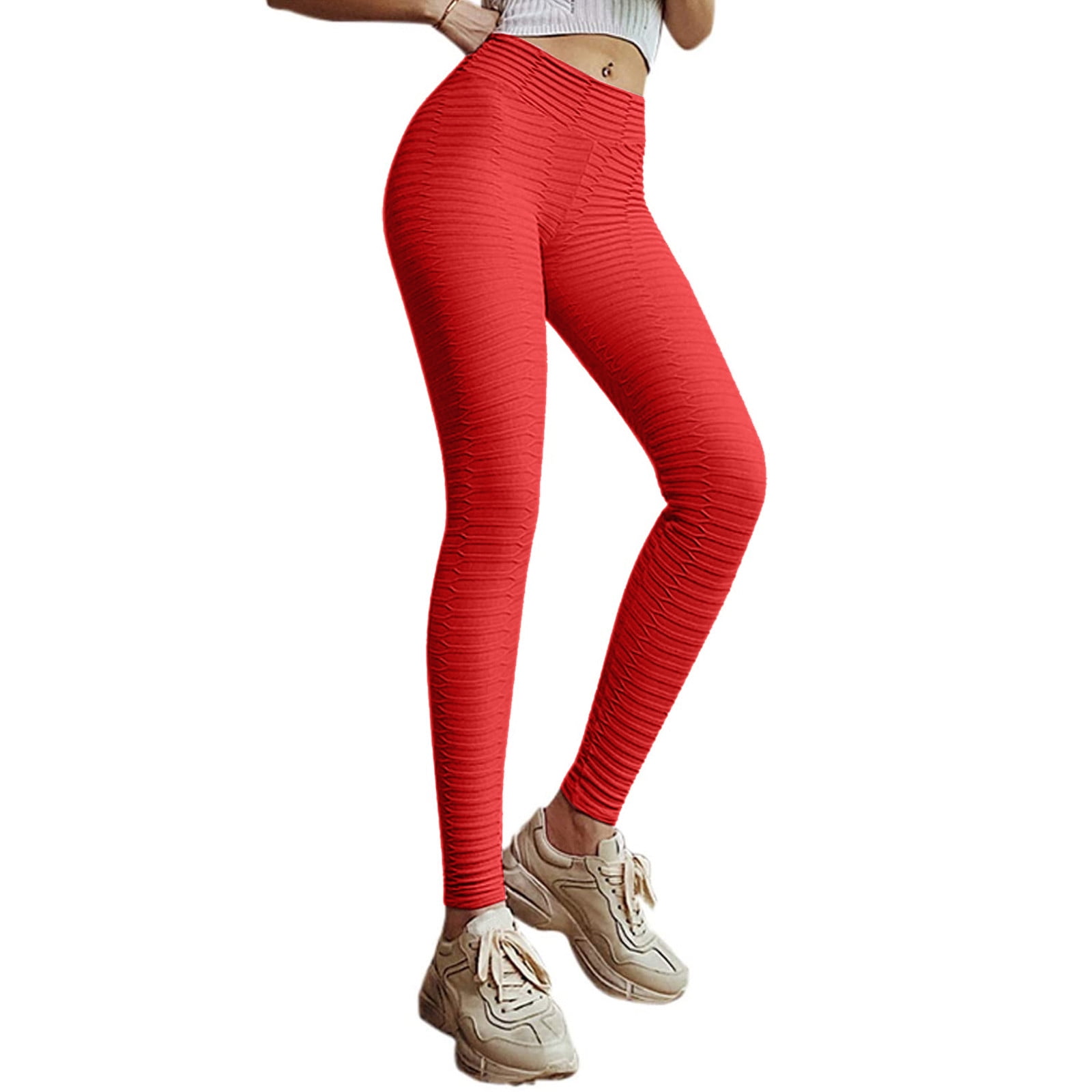 Women Pure Color Exercise To Lift Buttocks High Waist Tight Yoga Pants ...