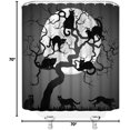 thumbnail image 5 of Halloween Shower Curtain Witch''s Black Cat Full Moon Dead Tree Gray Funny Spooky Cartoon Happy Halloween Fabric Bathroom Decor Curtain with Hooks, 5 of 5