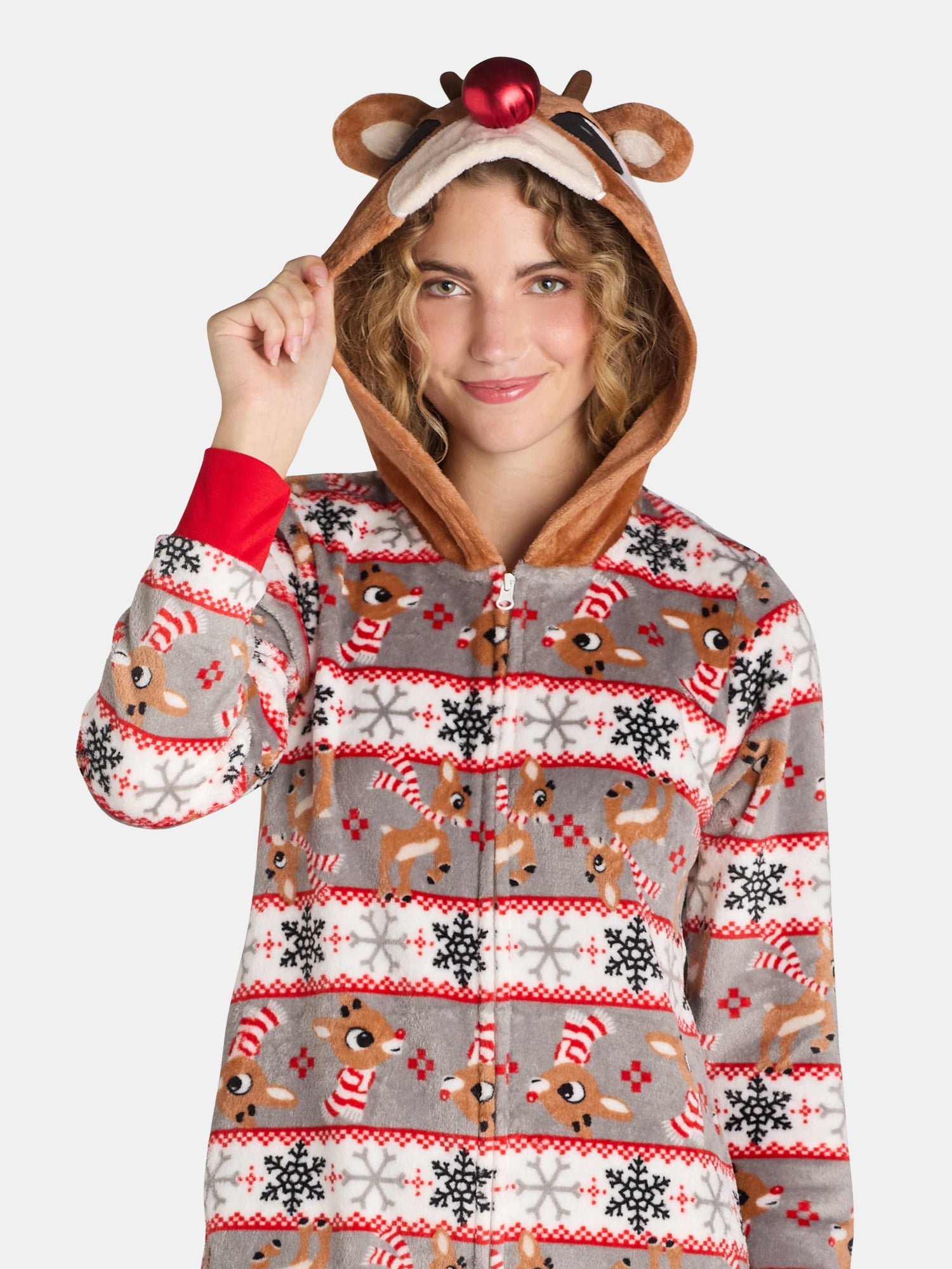 Women's Rudolph the Red-Nosed Reindeer Super Minky Union Suit, Sizes XS-3X