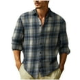 thumbnail image 2 of Aloohaidyvio George Mens Long Sleeve Flannel Shirt Warm Casual Soft Cotton Button Down Plaid Shirt, 2 of 6