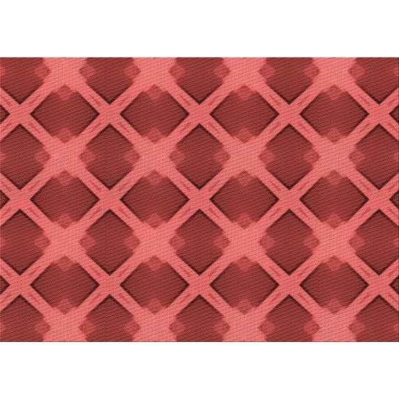 Ahgly Company Indoor Rectangle Patterned Shocking Orange Area Rugs, 7' x 9'