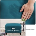 thumbnail image 3 of SHAR (Deep Sea Blue)Stretch Ottoman Covers Velvet Ottoman Cover Rectangle Footstool Cover Footstool Cover, 3 of 5