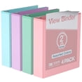 thumbnail image 1 of Davis Group Economy 3-Ring View Binders, 2" Round Rings, 475 Capacity, Assorted, Pack of 4, 1 of 4