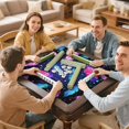 thumbnail image 5 of 31.5 Inch Boho Style Mahjong Table Mat, Anti-Slip Rubber Backing Noise Reducing Game Pad, Multi-Purpose Mat for Card Games Board Games and Family Night, 5 of 5