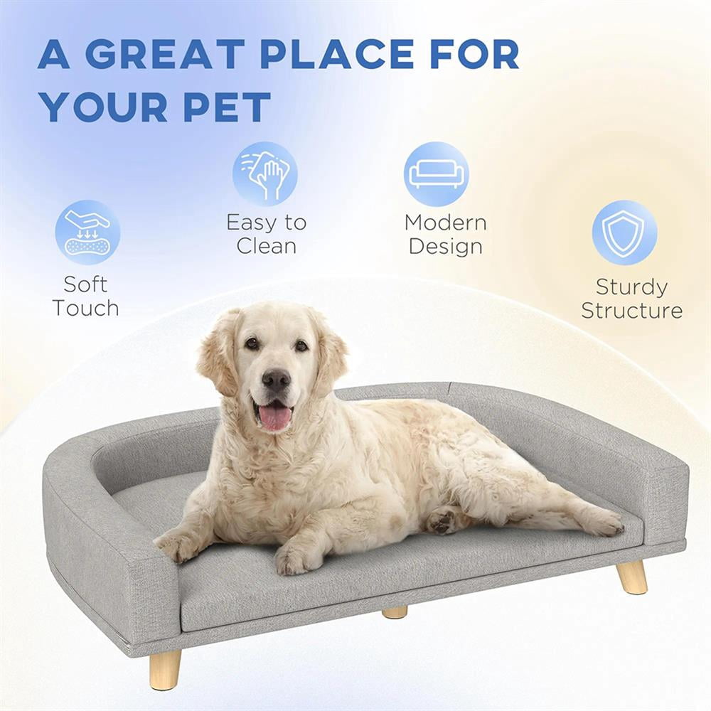Topcobe Dog Sofa Couch Bed with Washable Cushion for Large Dogs, Cats, Indoor Dog Beds & Furniture, Gray