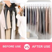 MaPinKa Large Clear Garment Bags 5-Pack - Moth-Proof Hanging Storage Covers for Travel, Dresses & Suits, Heavy-Duty Waterproof Fabric (40x24)