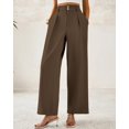 thumbnail image 4 of Pantalones de vestir de pierna ancha BTFBM 2025 de cintura alta para mujer, color café, 4 of 7
