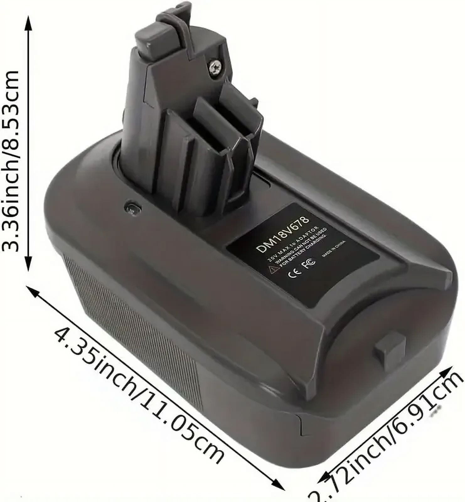 Suitable for Makita/Bosch/Dewalt/Milwaukee Battery DM18V678 BMV678 Battery Adapter Converter for Dyson V6 V7 V8 Battery Adapter