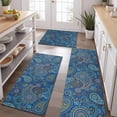 thumbnail image 2 of Blue Paisley Pattern Kitchen Rugs Sets Of 3,Kitchen Runner Rugs Non Skid Washable,Decorative Kitchen Floor Mats for Kitchen,Sink,Laundry,17"x30"+ 17"x47" + 17"x59", 2 of 6