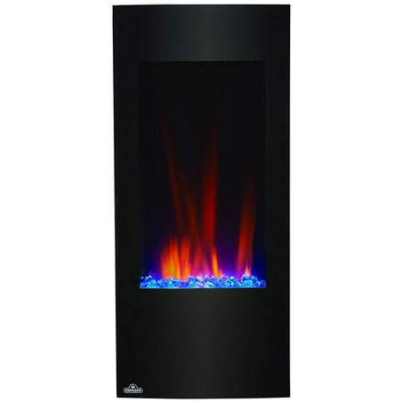 Napoleon Torch Gas Fireplace - Napoleon 38 Inch Vertical Black Wall Mount Hanging Electric Fireplace w/ Remote