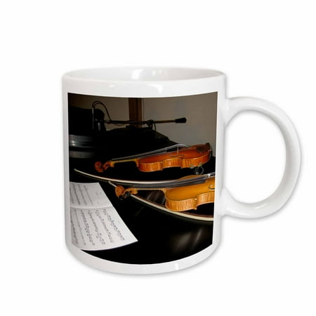 

3dRose Violins and Music Stringed Instruments Photography Ceramic Mug 11-ounce