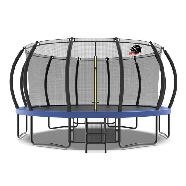 CITYLE 14FT 15FT 16FT Trampoline with Enclosure, Curved Poles Outdoor ...
