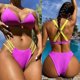 thumbnail image 2 of Conjunto de bikini triangular para mujer, bikini de tiras, traje de baño de dos piezas., 2 of 5