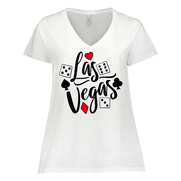 Inktastic Las Vegas- Dice and Card Suites Women's Plus Size V-Neck T-Shirt