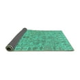 thumbnail image 2 of Ahgly Company Indoor Square Oriental Turquoise Blue Traditional Area Rugs, 3' Square, 2 of 4