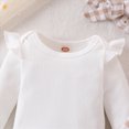 thumbnail image 5 of HCNTES Baby Girl Winter Clothes Baby Sweatsuit Baby Girl Clothes Long Sleeve Rib Knit Romper + Daisy Print Pants + Headband Newborn Infant Cute Set, 5 of 6