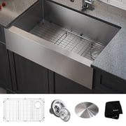 KRAUS Standart Pro 33 Flat Apron Front Farmhouse 16 Gauge Single Bowl Stainless Steel Kitchen Sink