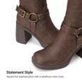 thumbnail image 4 of DREAM PAIRS Women's Platform Knee High Boots, Chunky Block Heel Boots with Square Toe, Side Zipper and Buckle Details, 4 of 8