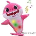 thumbnail image 1 of Peluche de tiburón bebé con música y luz nocturna cantante, regalo para niños (rosa), 1 of 5
