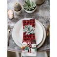 thumbnail image 2 of Red Buffalo Plaid Snowman Cloth Napkins Set of 6 Reusable Dinner Napkins, Christmas Winter Snowflake Xmas Cocktail Napkin Washable Table Napkins for Wedding/Holiday Party/Baby Shower 20"x20", 2 of 7