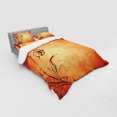 thumbnail image 3 of Antique Duvet Cover Set, Vintage Aged Background the Silhouette of Rose Bloom Digital Image, Bedding Set with Shams and Fitted Sheet, 3 Sizes, by Ambesonne, 3 of 3