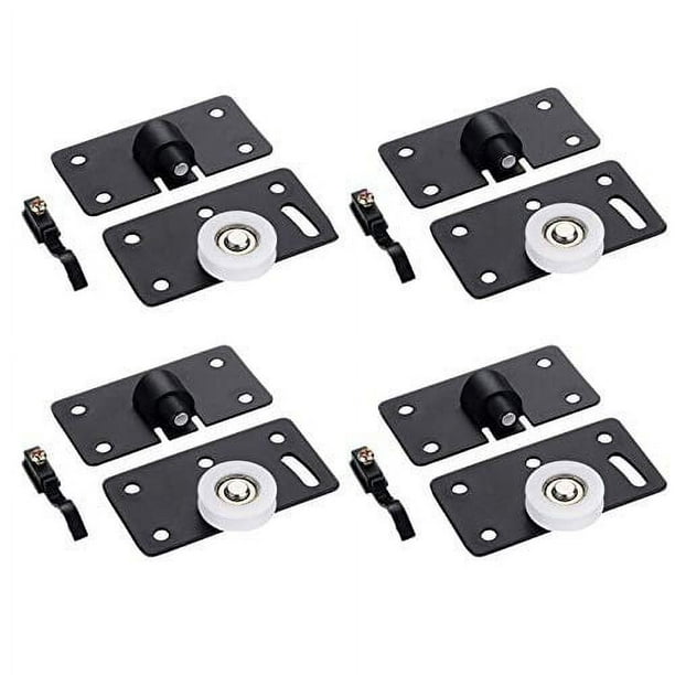 4 Unids/set Hierro Armario Puerta Rueda Gabinete Rueda Gabinete Puerta Corredera Juego de Rodillos Cajón Puerta Polea 3.3X1.8X0.1inch