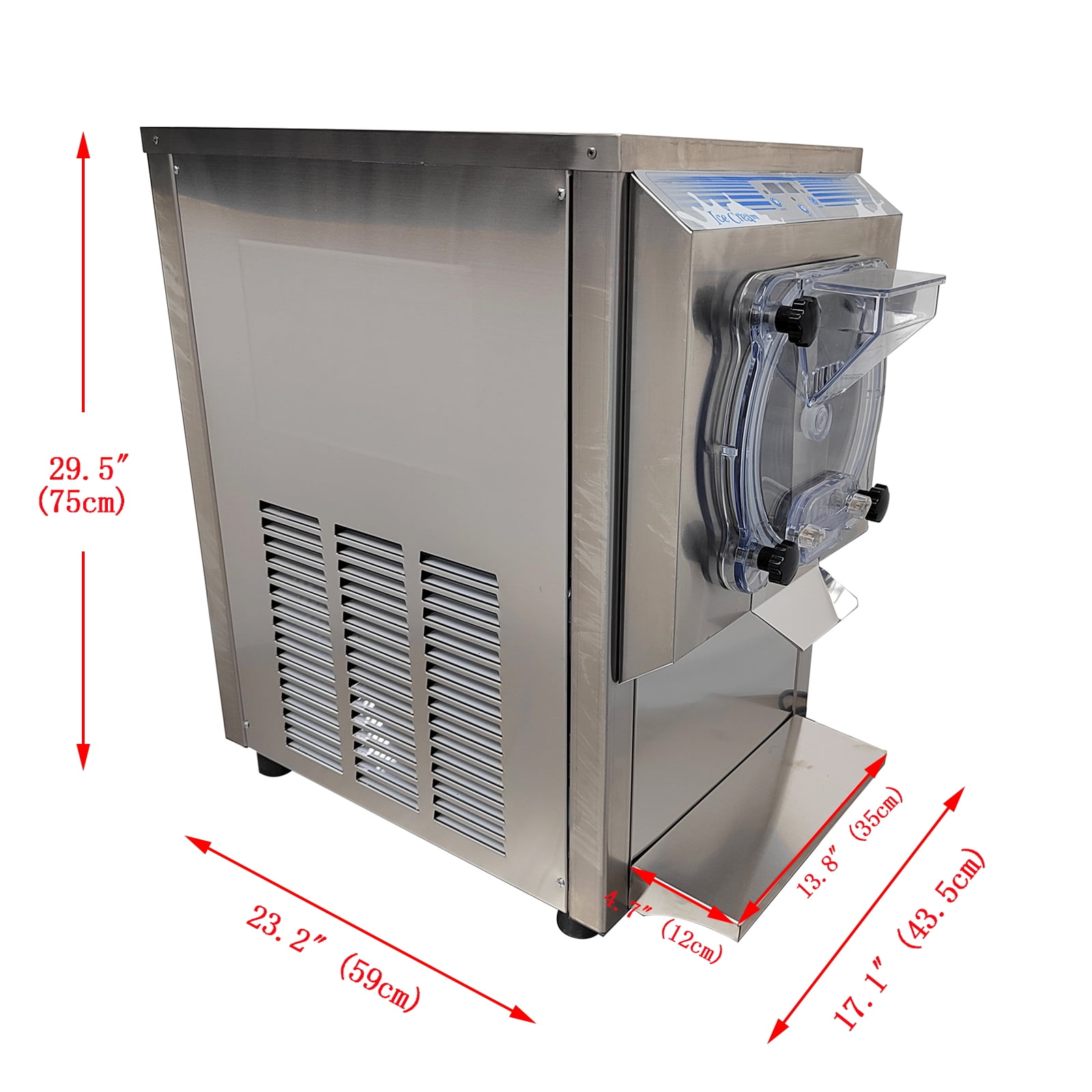 Auto Hard Ice Cream Machine Single Flavor Ice Cream Maker with Digital Display 110V 18-25L/h