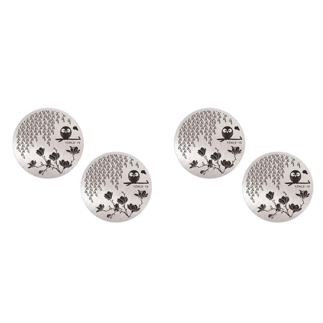 yingyy BGVfiveNail Art Stamping Image Plates Blue Film Stainless Steel Circular Plates DIY Template Printer 2Set