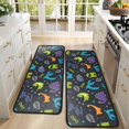 thumbnail image 4 of Kitchen Rugs Sets Of 2,DarkBlue Dinosaurs Words Pattern Anti Fatigue Kitchen Mat Rugs Non Slip Washable,Decorative Kitchen Floor Mats for Kitchen,Sink,Laundry,17"x47"+17"x47", 4 of 5