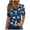 Dark Blue(Style 43), variant on NuoCaiYun Independence Day Tops for Women, Ladies Spring Summer Short Sleeve Round Neck Casual Printed T-Shirt