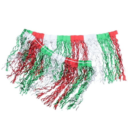 FONDOTIN Holiday Table Decor Table Skirt Red Wavy Fashionable 1 Set