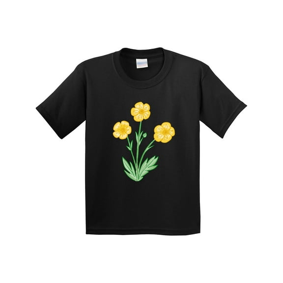 Inktastic Yellow Buttercup Flowers Youth T-Shirt
