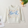 thumbnail image 2 of Ccpelsie Girls' Fall Sweaters Classic Crewneck Long Sleeve Drop Shoulder Knit Pullover Tops for Kids(White,7-8 Years), 2 of 9