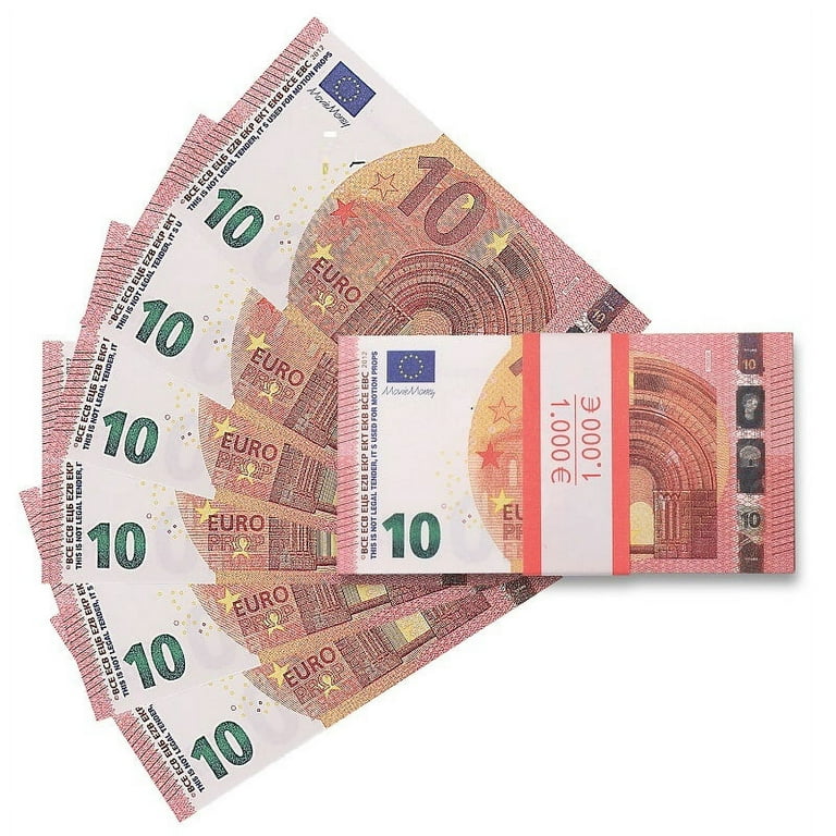 DenYorkStore Copy Prop Money Euro Bills 20s, Full Print Play Mon ey for  Teaching and Birthday Party