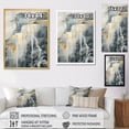 thumbnail image 4 of Designart "Adventure Scene: Waterfall in Gold & Grey" Waterfall Floater Framed Canvas Prints, 4 of 5