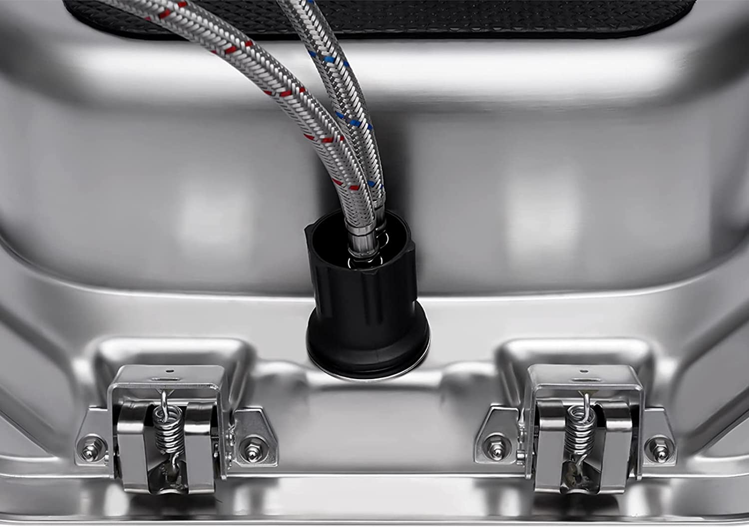 Miumaeov Single Bowl RV Caravan or Boat Stainless Steel Hand Wash Basin Sink with Folded Faucet Tempered Glass Lid van Camper Trailer Accessories