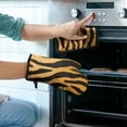 thumbnail image 2 of Tiger Stripes Kitchen Oven Mitt and Pot Holder Sets 2 Pcs for Baking, Cooking and Grilling, Heat Resistant Up To 392 °F, 2 of 7