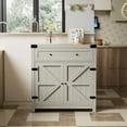 thumbnail image 4 of Furmax Modern Farmhouse Storage Cabinet, Wood Kitchen Buffet Sideboard with Drawer and Shelf,Gray, 4 of 8